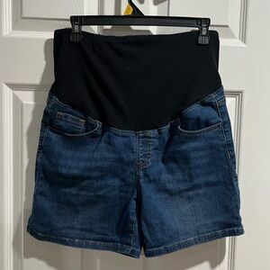 Maternity Denim Shorts - Black and Blue